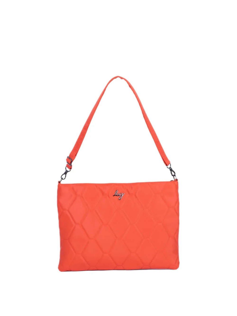 Lug Galley Satin Luxe VL Portfolio Cross Body Bag in Papaya